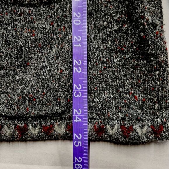 Vintage Woolrich Heather Gray Decorative Trim Wool Blend Button Front Sweater - Picture 14 of 14